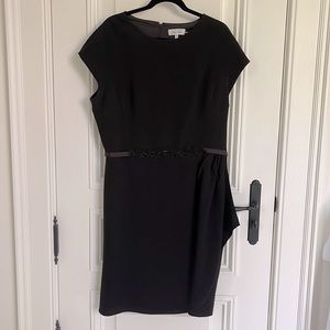 Teri john black dress with beaded belt detail size 18